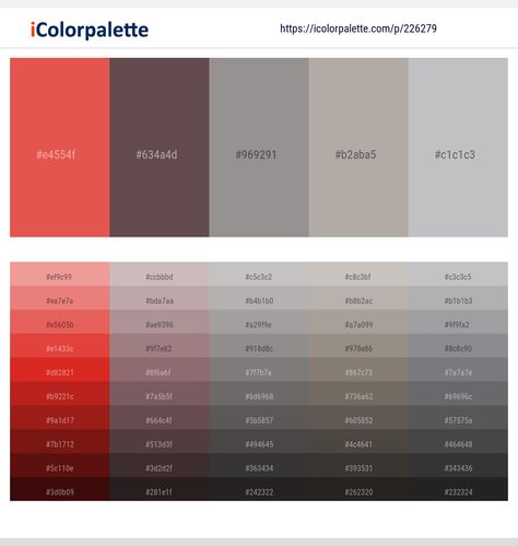 Ads Video, French Gray, Hex Color Palette, Dim Gray, Claret Red, Grey Color Palette, Grey Color Scheme, Hex Color Codes, Design Room