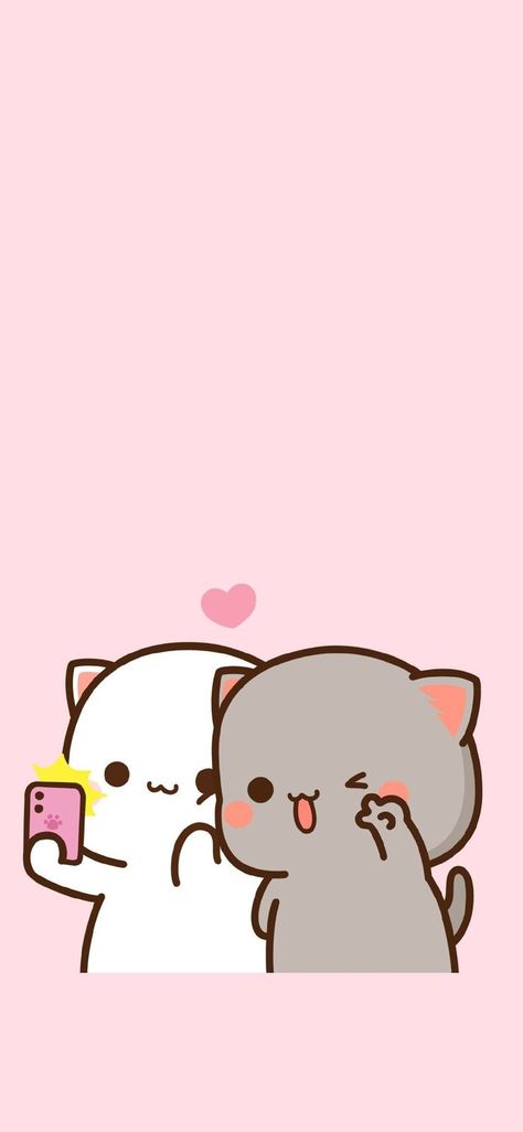 Peach Goma Wallpaper Hd, Meow Couple, Peach And Goma, Kitten Drawing, Chibi Wallpaper, Peach Wallpaper, Cute Bunny Cartoon, Iphone Wallpaper Kawaii, Cute Fall Wallpaper