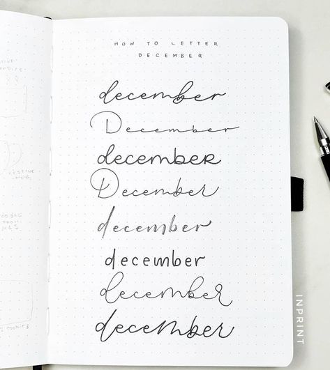 December Handwriting, December Hand Lettering, December Calligraphy, Book Keeping, Creativity Quotes, Journal Ideas, Hand Lettering, Bullet Journal, Notebook