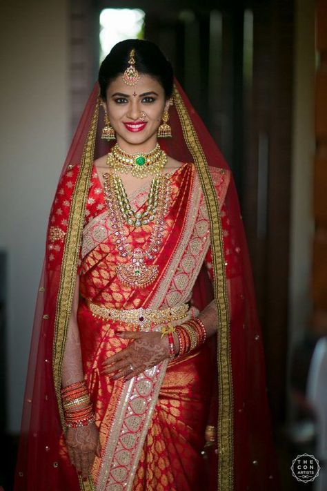 Banarasi Silk Sarees 101: Everything You Need To Know About Them! | WedMeGood Bridal Makeup Hairstyles, Wedding Bridal Makeup, Sarees South Indian, Indian Bridal Sarees, Bridal Sarees South Indian, Wedding Saree Collection, Indian Bridal Dress, Wedding Saree Indian, Bridal Outfit