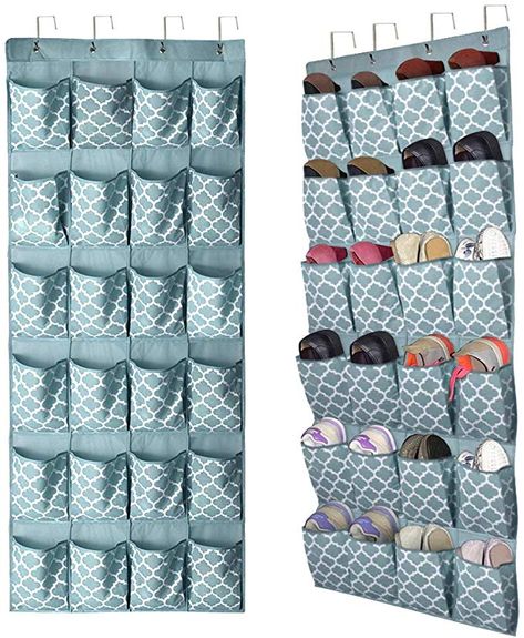 Amazon.com: Over The Door Shoe Organizer, Hanging Shoe Holder with 24 Extra Large Fabric Pockets 68.5''x25'' for Storage Men Sneakers, Women High Heeled Shoes, Slippers（Blue: Home & Kitchen Over Door Shoe Storage, Over The Door Shoe Organizer, Hanging Shoe Storage, Shoe Rack Storage, Hanging Shoe Rack, Shoe Holder, Hanging Shoe Organizer, Photography Bags, Hanging Shoes