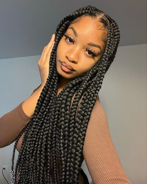 Braids For Summer, Black Box Braids, Cute Box Braids, Single Braids, Trendy Products, Braided Cornrow Hairstyles, Cute Box Braids Hairstyles, Protective Hairstyles Braids, Hairdos For Curly Hair