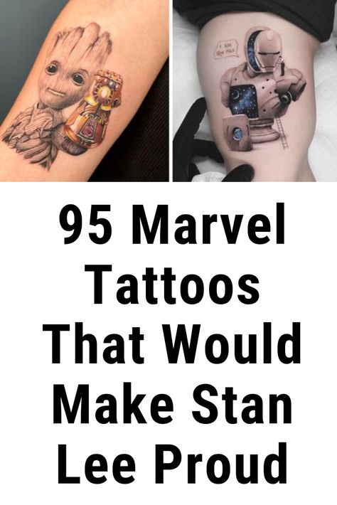 95 Marvel Tattoos That Would Make Stan Lee Proud #Marvel #Tattoos #That #Would #Make #Stan #Lee #Proud Marvel Bicep Tattoo, Marvel Half Sleeve Tattoo, Marvel Rocket Tattoo, Rocket Guardians Of The Galaxy Tattoo, Subtle Marvel Tattoo, Marvel Sleeve Tattoo, Marvel Inspired Tattoos, Winter Soldier Tattoo, Marvel Tattoos For Men