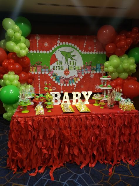 Grinch Baby Gender Reveal, Grinch Gender Reveal Ideas Decoration, Whoville Gender Reveal, Grinch Or Cindy Lou Gender Reveal, Grinch Theme Gender Reveal, Baby Grinch Baby Shower Ideas, Grinch Baby Shower Cake, Grinch Baby Shower Ideas Girl, Baby Shower Grinch Theme