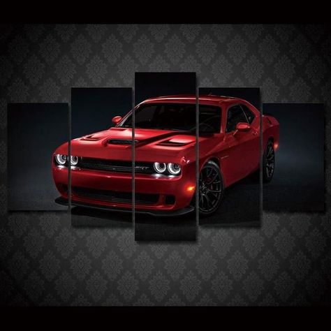 Art Sport, Auto Poster, Group Home, Srt Hellcat, Canvas Art Wall, Panel Wall Art, Canvas Art Wall Decor, Dodge Challenger, Art Wall Decor