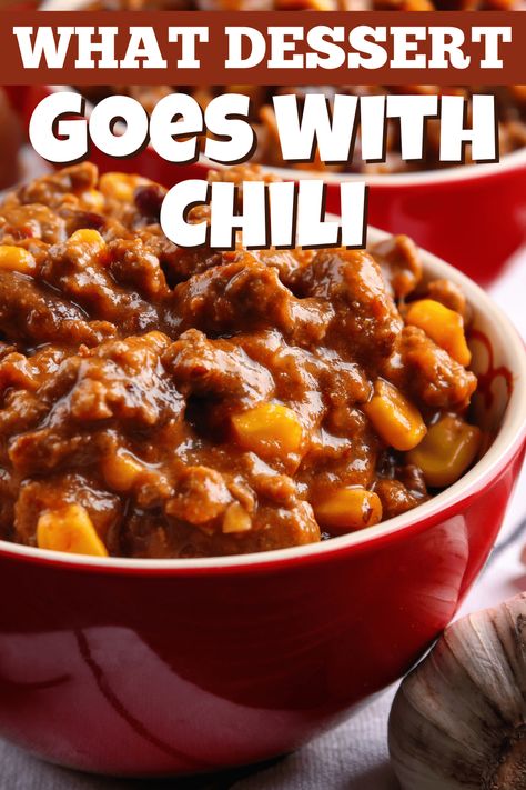 Wondering what dessert goes with chili? From apple strudel to frozen yogurt pie, these 12 refreshing desserts are the perfect ending to your bowl of spicy goodness. Food That Goes With Chili, What Goes With Chili, Spicy Desserts, Yogurt Pie, Chili Dinner, Chili Bar, Fried Dessert, Apple Strudel, Fall Desserts Easy