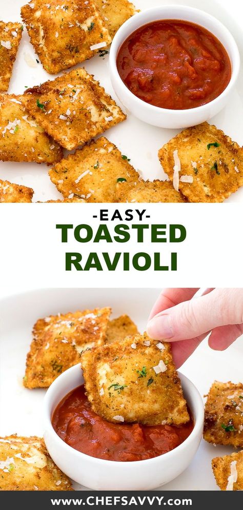 Super Easy Appetizers, Toasted Ravioli, Cheese Ravioli, Salad Pasta, Football Food, Snacks Für Party, Marinara Sauce, Deviled Eggs, Buffalo Chicken