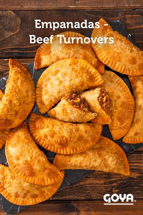 Goya Empanadas Recipe, Empanada Dough For Frying, Flaky Empanada Dough Recipe, Empanadas Beef, Goya Recipe, Empanadas Recipe Dough, Easy Empanadas Recipe, Dinner Date Recipes, Beef Empanadas Recipe