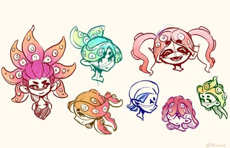 Octoling Hair Ideas, Splatoon Hands Reference, Octoling Anatomy, Tentacle Hair Character Art, Splatoon Octoling Oc, Splatoon Octoling Hairstyles, Splatoon Idol Oc, Octoling Hairstyles, Splatoon Hair