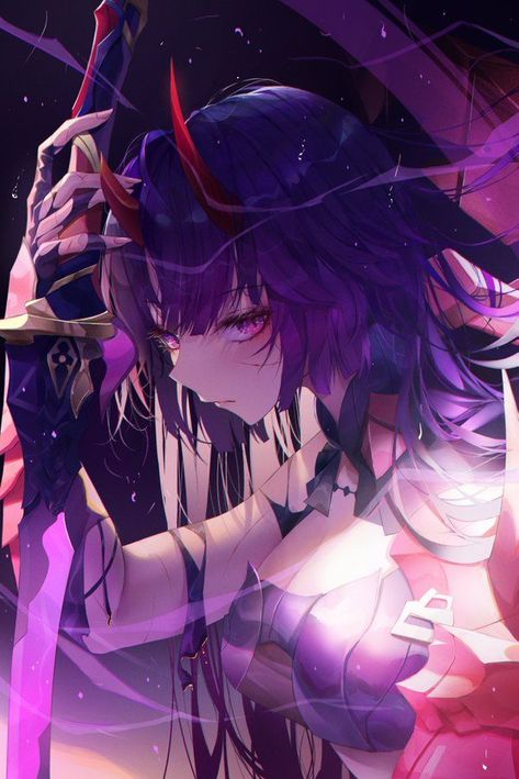 Credit: T_blence Ei Raiden, I'm Toxic, Raiden Mei, Gear Art, Raiden Shogun, Anime Monochrome, Honkai Impact, Purple Eyes, Drawing Images