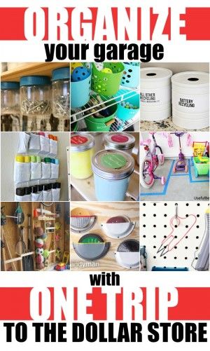 Organize Your Garage with One Trip to the Dollar Store Garage Organization Cheap, Garage Hacks, Garage Organization Tips, Dollar Tree Organization, Cheap Organization, Dollar Store Diy Organization, Shed Organization, Garage Organization Diy, Dollar Store Hacks