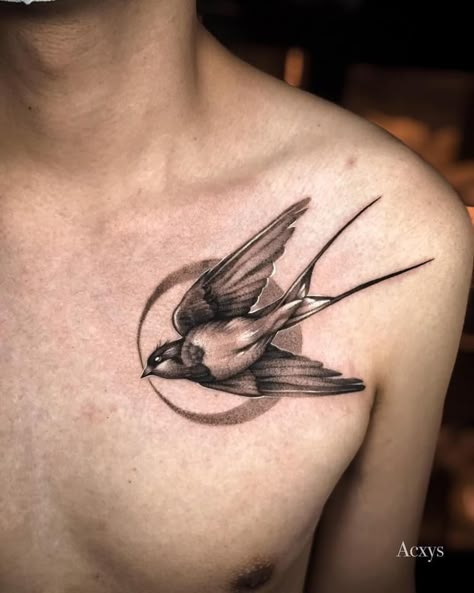 Swallow Tattoo Design Drawing, Swallow Tattoo Men, Bird Neck Tattoo, Golondrinas Tattoo, Kingfisher Tattoo, Neck Tattoo Ideas, Vogel Tattoo, Sailor Tattoos, Sparrow Tattoo