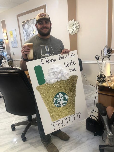 Starbucks Promposal Ideas, Starbucks Homecoming Proposal, Starbucks Hoco Proposal, Starbucks Promposal, Dance Proposals, Promposal Ideas, Prom Proposals, Cute Homecoming Proposals, Dance Proposal