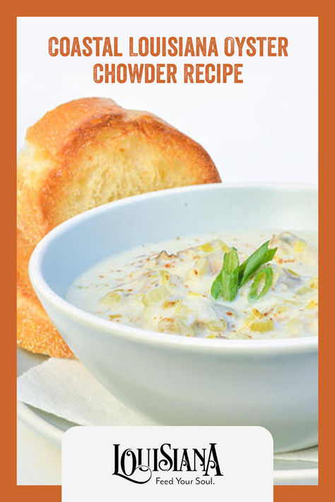 Oyster Chowder Recipes, Oyster Mushroom Clam Chowder, Oyster Soup Recipe Stew, Louisiana Meals, Oyster Stew With Fresh Oysters, Oyster Stew With Potatoes, Mo's Clam Chowder Recipe Oregon Coast, Oyster Chowder, Bisque Recipes