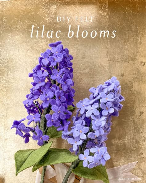 Lia Griffith Felt, Easy Felt Crafts, Felt Flowers Patterns, Felt Flowers Diy, Large Flower Arrangements, Easy Paper Flowers, Flowers For You, Paper Crafts Origami, Lilac Flowers