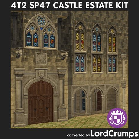 Foundation Texture, Castle Window, Sims Inspiration, Sims Medieval, Castle Estate, Theme Harry Potter, Floor Trim, Los Sims, Sims 4 Cc Furniture