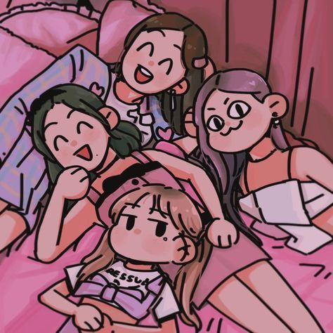 Aespa Fanart Ot4, Gg Fanart, Aespa Fanart, Cute Pictures To Draw, Iphone Wallpaper Classy, Bff Drawings, Friend Cartoon, Drawings Of Friends