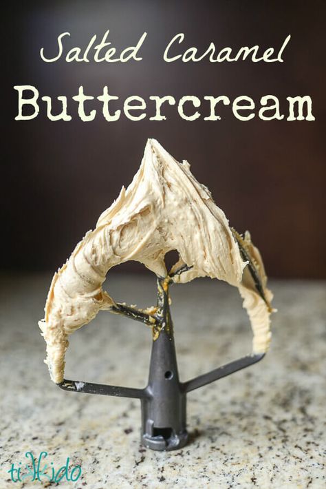 Salted Caramel Buttercream Caramel Buttercream Recipe, Decorator Frosting Recipe, Homemade Chocolate Buttercream Frosting, Whipped Buttercream Frosting, Caramel Buttercream Frosting, Salted Caramel Buttercream, Whipped Buttercream, Mouthwatering Desserts, Salted Caramel Frosting