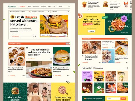 Food Blog Design Layout, Food Blog Website Design, Food Blog Website, Business Website Design Templates, Food Website Design, Colourful Food, Blog Website Design, Planning App, Ad Poster