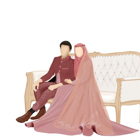 Muslim Couple Cartoon, Avatar Wedding, Muslim Wedding Couple, Veiled Bride, Wedding Ring Background, Halal Couple, Muslim Cartoon, Wedding Couple Cartoon, Wedding Illustrations