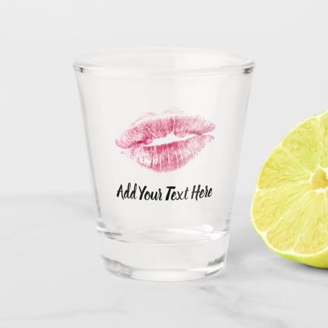 Pink Lip Kiss Shot Glass features pink lip kiss and a text template.A perfect design for valentines day,birthday party or anniversary party,Please click on the personalize button to customize it with your text & name.Kindly visit my store " https://www.zazzle.com/store/loveyouart" ( copy & paste the link) for other or similar designs . Valentines Day Birthday Party, Lip Kiss, Goodbye Party, Kiss Shot, Lipstick Mark, My Twenties, Birthday Shots, Party Shots, 50th Birthday Decorations