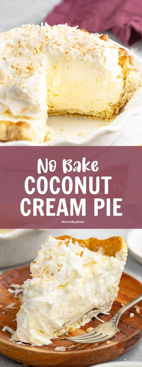 No Bake Coconut Cream Pie, Easy Cream Pie, Pumpkin Cream Pie, Heavenly Desserts, Strawberry Cream Pies, Coconut Cream Pie Recipes, Coconut Pudding, Cream Pies, Coconut Pie