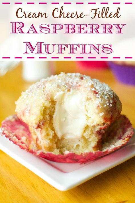 Jiffy Raspberry Muffin Mix Recipes, Raspberry Cream Cheese Muffins, Muffin Mix Recipe, Coffee Cake Muffins, Raspberry Muffins, Berry Muffins, Cream Cheese Muffins, Mexican Dessert Recipes, Filled Muffins