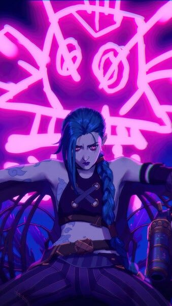 Jinx Wallpaper Iphone, Arcane Jinx Wallpaper, Arcane Background, Live Wallpaper For Mobile, Jinx Wallpaper, Arcane Jinx, Semi Realism, League Of Legends, Iphone