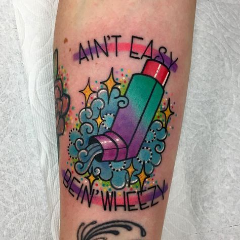 Inhaler Tattoo, Medical Tattoo, Lyric Tattoos, Mommy Tattoos, Triangle Tattoos, Tattoo Apprentice, Girly Tattoos, Dope Tattoos, S Tattoo