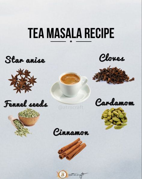 Chai Masala Powder Recipe, Tea Masala Powder Recipe, Chai Masala Recipe, Masala Chai Tea Recipe, Homemade Masala, Cardamom Tea, Tea Masala, Gardener Aesthetic, Masala Chai Tea