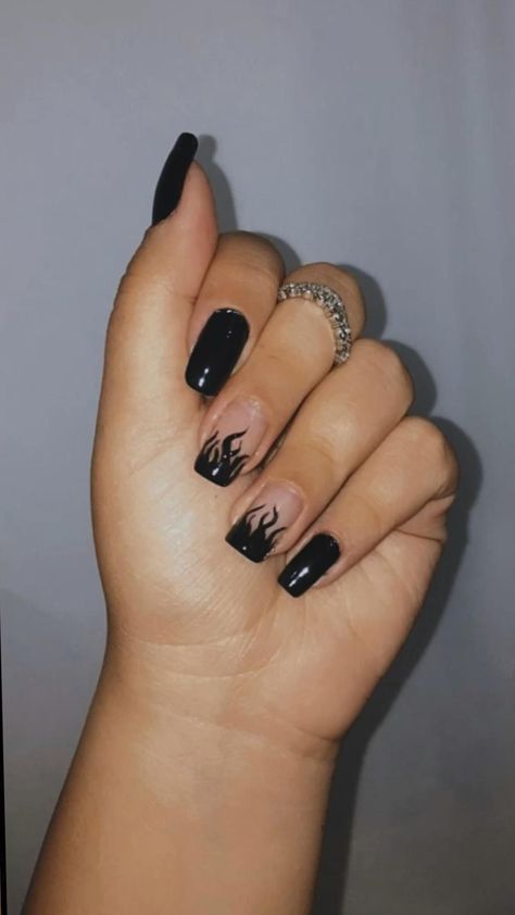 Linktree. Make your link do more. Black Flame Nails Square, Black Flame Nails Short, Short Acrylic Nails Designs Black, Short Black Square Nails, Short Square Black Nails, Short Black Acrylic Nails, Black Nails Square, Black Flame Nails, Square Nails Black