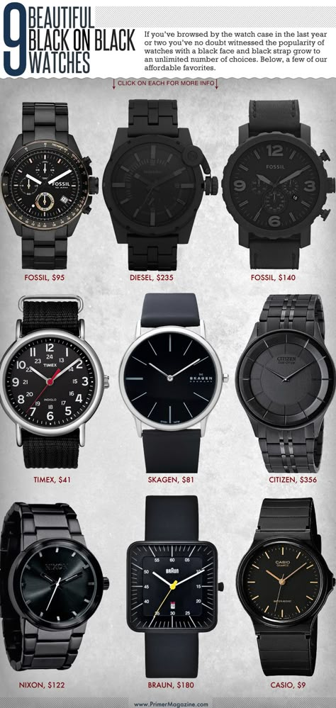 Black on Black is the new...Black? Speedmaster Omega, Herren Style, Wrist Wear, Black On Black, Beautiful Watches, Watch Collection, Black Watch, Casio Watch, Cool Watches