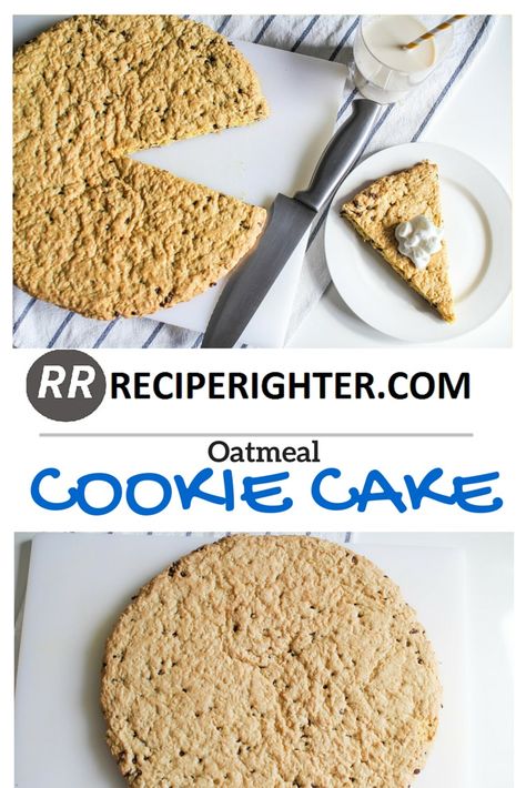 Oatmeal Cookie Cake Oatmeal Cookie Cake Recipe, Oatmeal Cookie Cake, Cake Mix Flavors, Easy To Make Cookies, Cookie Cake Recipe, Oatmeal Cookie, Quick Oats, Vanilla Pudding, Nutritional Value