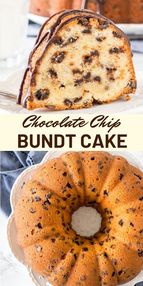 Bunt Cake Recipe, Chocolate Chip Bundt, Bundt Pan Recipes, Easy Bundt Cake Recipes, Chocolate Chip Pound Cake, Chocolate Chip Bundt Cake, Pound Cake Recipes Easy, Easy Bundt Cake, Chocolate Chip Cake