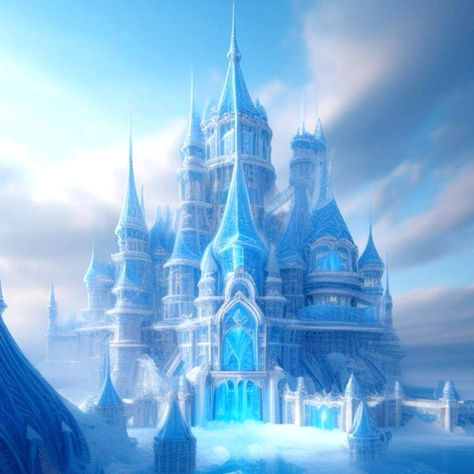 Ice Palace Fantasy Art, Fantasy Ice Kingdom, Ice Kingdom Fantasy Art, Wallpaper Fantasy Art, Ice Kingdom, Wallpaper Fantasy, Frozen Castle, Castle Drawing, Fantasy Wallpaper