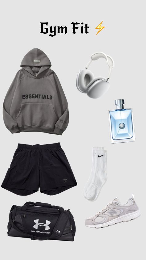 Gym Outfit Inspo ⚡️🏋🏻‍♂️ Gym Outfit Inspo, Mens Gym Shoes, Mochila Jansport, Aesthetic Outfits Men, Black Men Fashion Swag, Outfit Layout, Gym Fits, Guys Clothing Styles, Quick Outfits