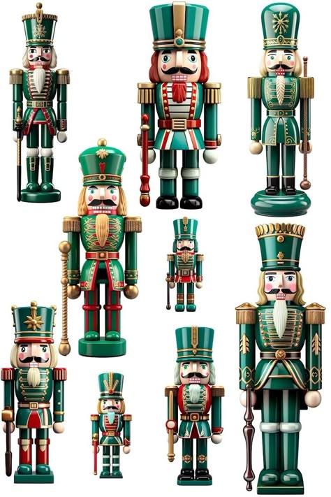 Vintage Nutcracker Images, Green Nutcracker Christmas, New Year Graphics, Nutcracker Clipart, Green Nutcracker, Nutcracker Diy, Nutcracker Image, Vintage Nutcracker, Nutcracker Design