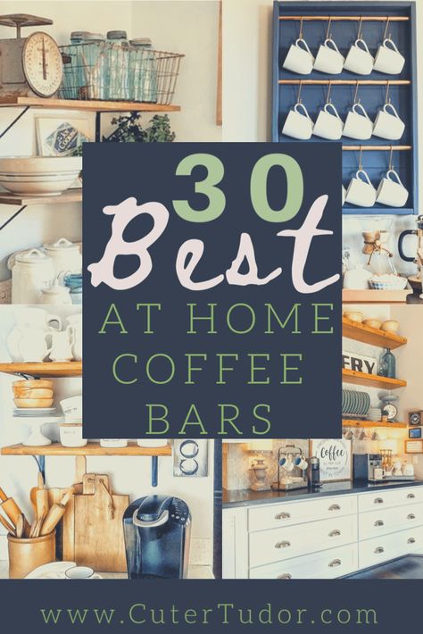 Southwestern Coffee Bar, Tea And Coffee Bar Ideas, Barista Bar At Home, Diy Home Coffee Bar, Cheap Coffee Bar Ideas, Coffee Bar Backsplash Ideas, Coffee Bar Organization Ideas, Built In Coffee Bar Ideas Kitchen, Coffee Bar In Dining Room