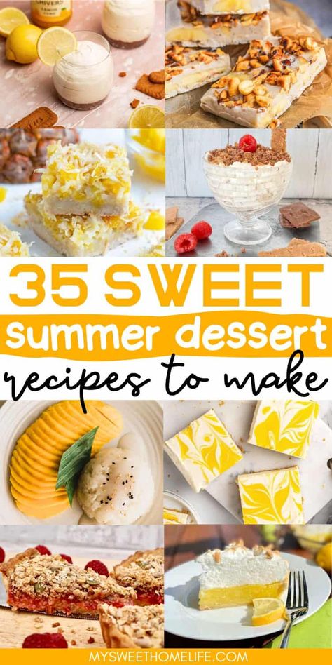 If you too like to enjoy a sweet treat on a summer eve, check out these 35 summer desserts. You'll find an impressive range from no bake strawberry cheesecakes through to chocolate pavlovas. Desserts For Hot Weather, Trending Desserts 2024, Aestethic Recipes, Summer Baked Goods, Healthy Spring Desserts, Summer Dessert Ideas, Quick Summer Desserts, Summer Baking Recipes, Good Desserts To Make