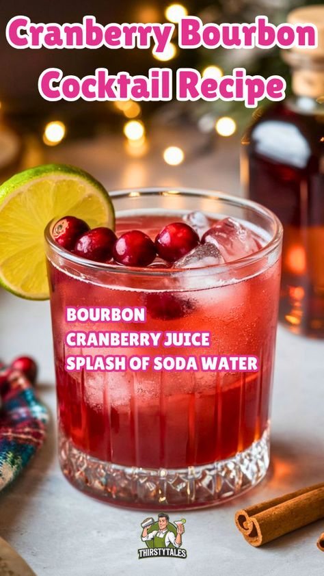 "Discover the perfect blend of flavors with this Cranberry Bourbon Cocktail Recipe! This easy-to-make Bourbon Cocktail combines the tartness of cranberry with the rich warmth of bourbon, making it an ideal choice for festive gatherings. Perfect for Thanksgiving and Christmas celebrations, this cocktail is a standout among popular alcoholic drinks. Elevate your mixology skills with this Bourbon mixed drink, perfect for those seeking manly cocktails!" Cranberry Bourbon Sour, Bourbon Cranberry Cocktail, Mixed Drinks With Bourbon, Cranberry Bourbon Cocktail, Cranberry Alcoholic Drinks, Thanksgiving Punch With Alcohol, Cranberry Drinks Alcohol, Christmas Bourbon Cocktails, Christmas Alcoholic Drinks Recipes