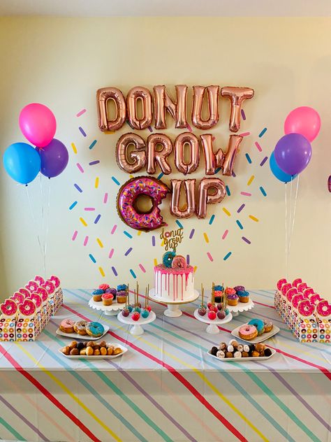 Donut Grow Up Party Ideas, 4 Goodness Sake Donut Grow Up, Donut Half Birthday Party, Donut Grow Up Two Fast Party, Donut Grow Up, Donut Grow Up Birthday Party, Donut Grow Up First Birthday, Donut Grow Up Cake, Donut Grow Up Party