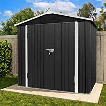 Check this out! Outside Sheds, Garbage Shed, Resin Sheds, Steel Storage Sheds, Carport Sheds, Garbage Storage, Grey Patio, Outdoor Storage Shed, Metal Storage Sheds