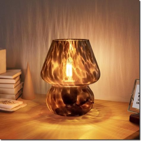 [CommissionsEarned] This mushroom lamp has an elegant, vintage design that adds a touch of classic style to any living room or bedroom. The lamp features a translucent glass stepless dimmable design that provides soft, adjustable lighting that is perfect for a variety of tasks. With its small size, it is ideal for bedside tables or nightstands. The lamp is easy to install and is a great way to add a cozy, warm atmosphere to any room. #vintagelampsforlivingroom Small Nightstand Lamps, Small Bedside Table Lamps, Glass Bedside Lamps, Nightstand Light, Small Lamps, Retro Lampe, Translucent Glass, Nightstand Lamp, Table Lamps For Bedroom