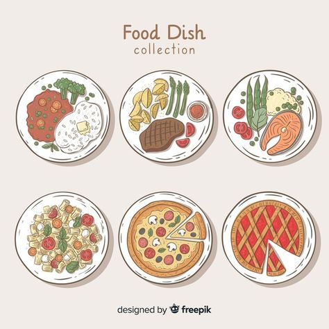 Plate Illustration Drawings, Gacha Food, Cat Graphic Design, Pocket Letter Pals, Plate Drawing, Highlights Ideas, Cookbook Design, Food Doodles, 귀여운 음식 그림