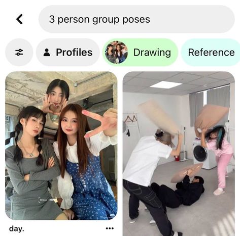 3 Person Poses Drawing, Oc Drawing Prompts, Drawing Meme, Hair Stenciling, Draw Your Oc, Profile Drawing, Funny Poses, Group Poses, Draw The Squad