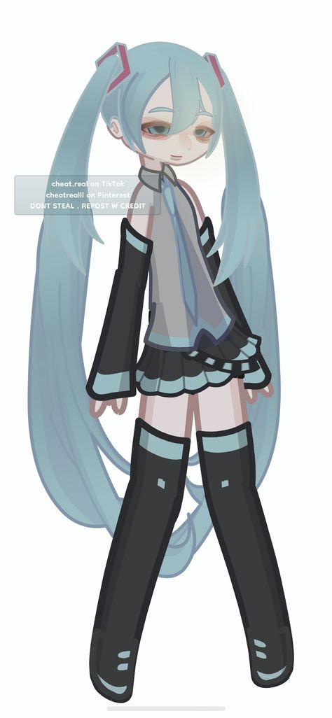 Hatsune Miku on GL2 Gacha Miku, Gacha Genshin, Gacha Designs, Cosplay Idea, Nice Designs, Roblox Pictures, Project Sekai, Gacha Life, Hatsune Miku