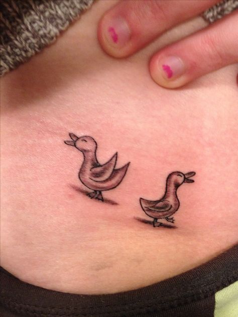 Cute! Baby duck tattoo in memory of her grandfather. November 22, 2013 Sisters Infinity Tattoos, Zoo Clipart, Duck Tattoos, Baby Duck, Infinity Tattoos, Ducks, Tattoos, Pins