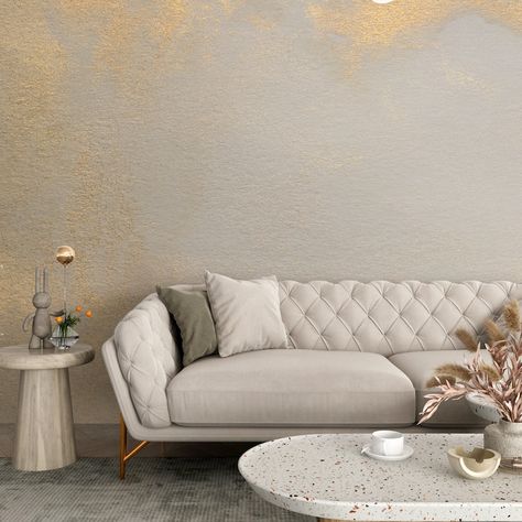 Modern Gold Venetian Wallpaper Faux Texture Decorative - Etsy Hong Kong Living Room Texture Paint, Texture Walls Living Room, Venetian Plaster Walls Living Room, Venetian Wallpaper, Plaster Living Room, Modern Boho Wallpaper, Plaster Wall Texture, Faux Painting Walls, Decorative Paint Finishes