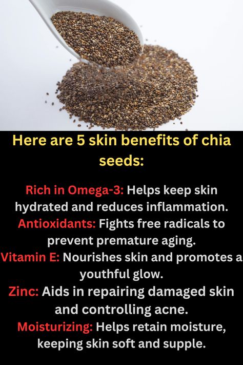 Discover the amazing benefits of chia seeds for your skin care routine. Packed with antioxidants, omega-3 fatty acids, and essential nutrients, chia seeds can help hydrate your skin, reduce inflammation, and promote a youthful glow. Learn how to incorporate chia seeds into your daily regimen through masks, scrubs, and smoothies. Say goodbye to dull skin and hello to a healthy, radiant complexion with this natural skincare powerhouse. Transform your skincare approach with chia seeds today! Benefits Of Chia Seeds, Benefits Of Chia, Chia Seeds Benefits, Essential Nutrients, Skin Benefits, Free Radicals, Natural Skincare, Dull Skin, Chia Seeds