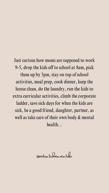 Mom Quotes | Faceless Theme Page on Instagram: "The struggle is absolutely real. How are we as moms supposed to do it all? You are expected to work, but take care of your kids. Not call in sick but also don’t send your kid out if they are sick..   Drop a ❤️ if you’re also curious how we’re supposed to make this all work.   #motherhood #momquotes #mommoments #motherhoodinspired #motherhoodquotes #momlife #motherhoodintheraw #motherhoodalive #momsofinstagram #momthoughts  #momcommunity #motherhoodthroughig #moms #momcontent #momreels #lifeasamama #lifewithkids #postpartumlife #motherhoodisbeautiful #motherhoodrising #mymotherhoodjourney #mompreneurlife #StrongMoms #MomLife SEO: Motherhood | Mom Quotes | Mom Life I Mom Community | Mom Inspiration | Mama Life | Life With Kids | Post Partum Lif Working Mom Sick Kids Quotes, Feel Like A Bad Mom Quotes, Touched Out Mom Quotes, Hard Mom Days Quotes, Sick Mom Quotes, Feeling Like A Bad Mom Quotes, Overwhelming Mom Quotes, Quotes For Moms Who Are Struggling, Sick Kids Quotes